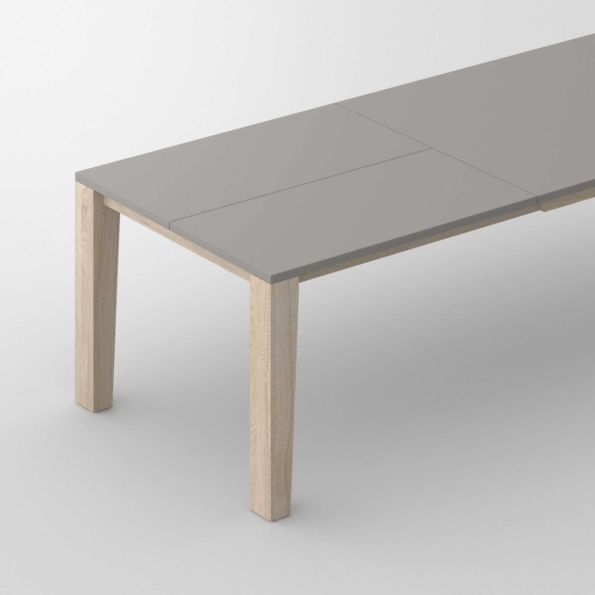 Extensible Linoleum Wood Table VARIUS BUTTERFLY LINO cam1 custom made in solid wood by vitamin design