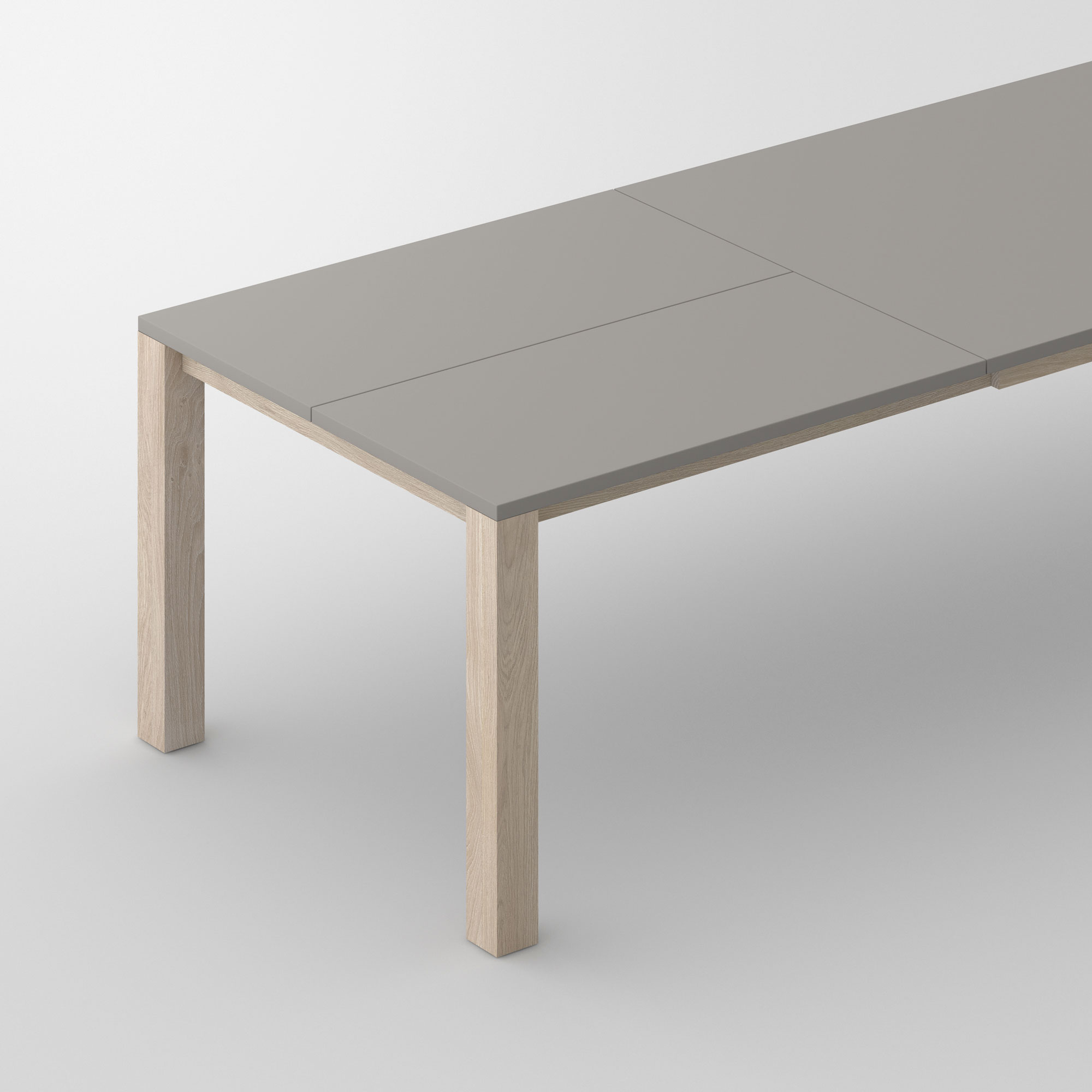 Extensible Linoleum Wood Table VARIUS BUTTERFLY LINO cam1 custom made in solid wood by vitamin design