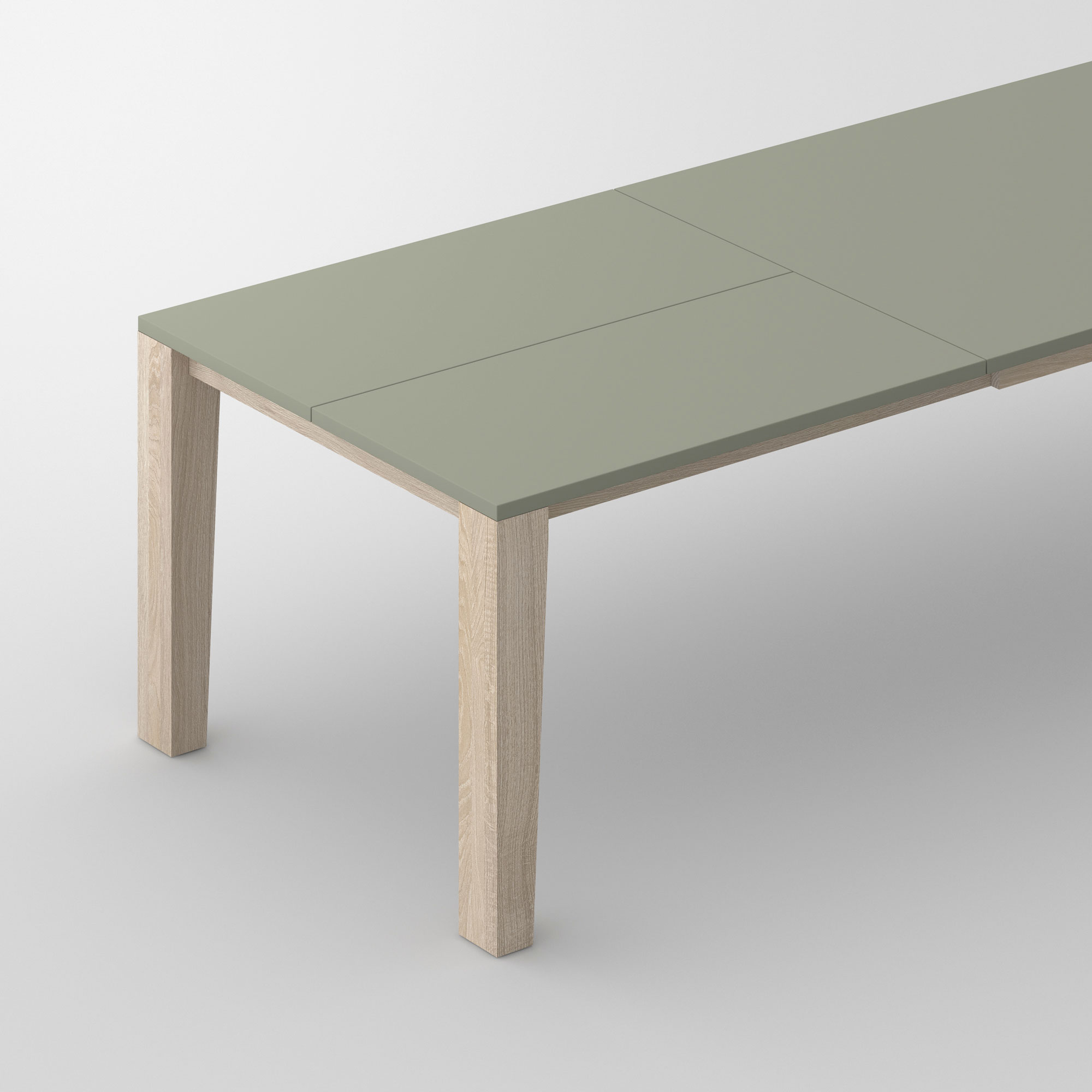 Extensible Linoleum Wood Table VARIUS BUTTERFLY LINO cam1 custom made in solid wood by vitamin design
