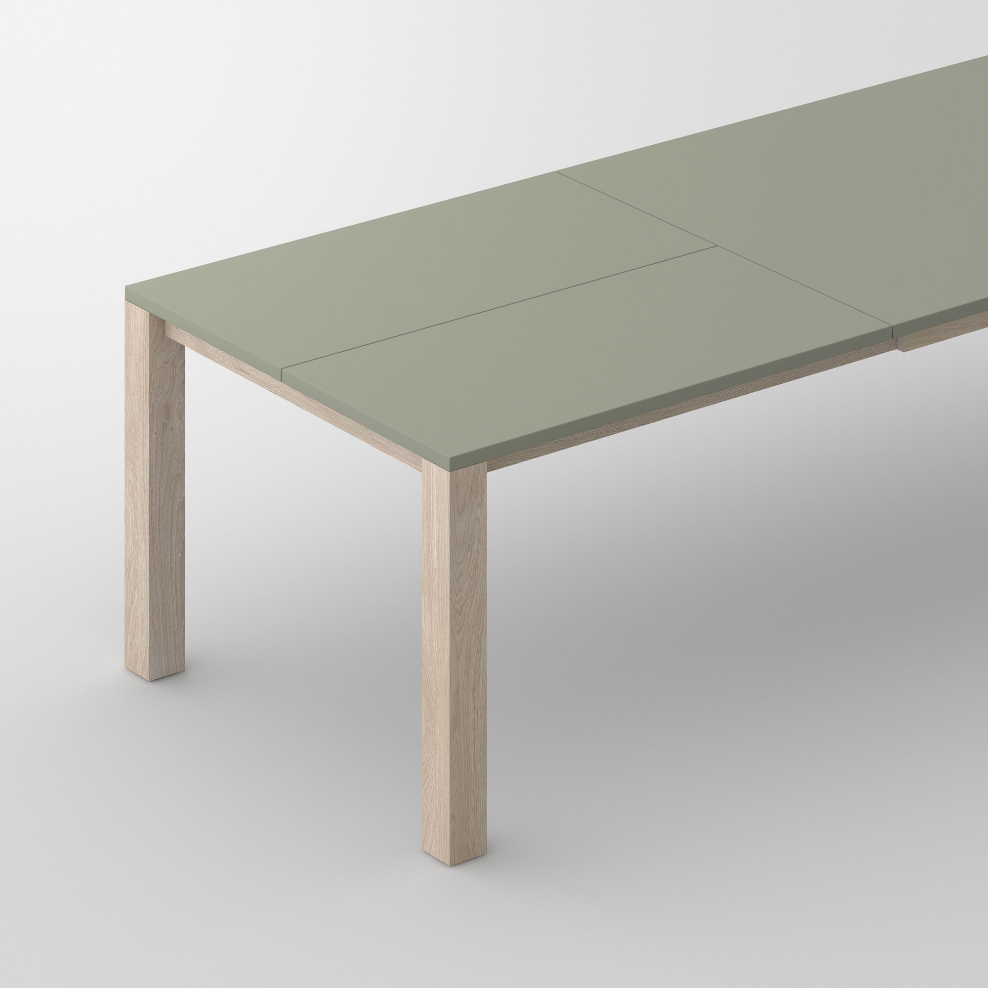 Extensible Linoleum Wood Table VARIUS BUTTERFLY LINO cam1 custom made in solid wood by vitamin design