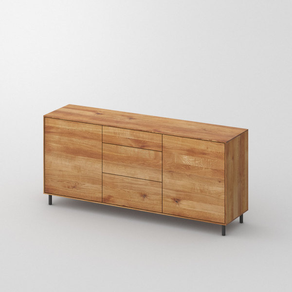 Natural Wood Cabinet Sideboard IOTA cam1 custom made in Solid knotty oak, oiled by vitamin design