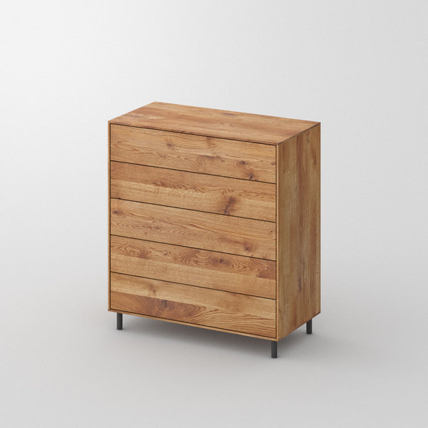 Wood dresser Sideboard IOTA N cam1 custom made in Solid knotty oak, oiled by vitamin design