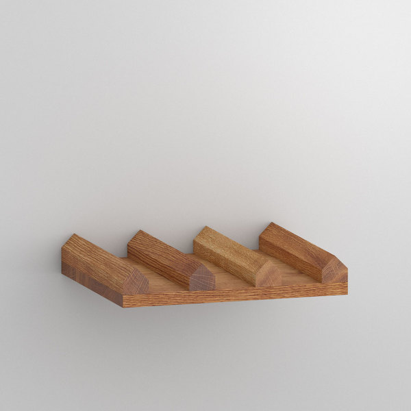 Solid Wood Wine Shelf AVARIUM VINO BOARD cam1 custom made in Solid knotty oak, oiled by vitamin design