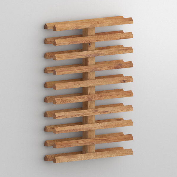 Designer Wine Rack Shelf AVARIUM VINO 2 cam1 custom made in Solid knotty oak, oiled by vitamin design