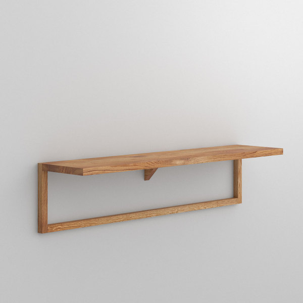 Floating Design Shelf SENA WALL SHIFT cam1 custom made in Solid knotty oak, oiled by vitamin design