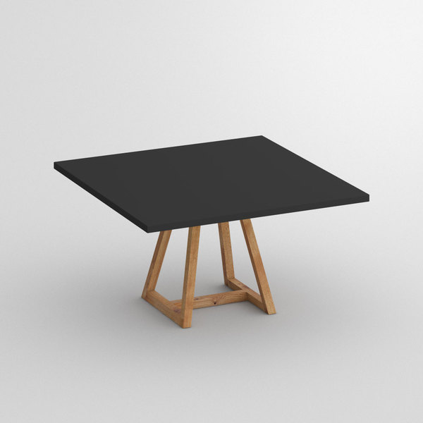 Linoleum table MARGO SQUARE LINO cam1 custom made in Solid knotty oak, oiled by vitamin design