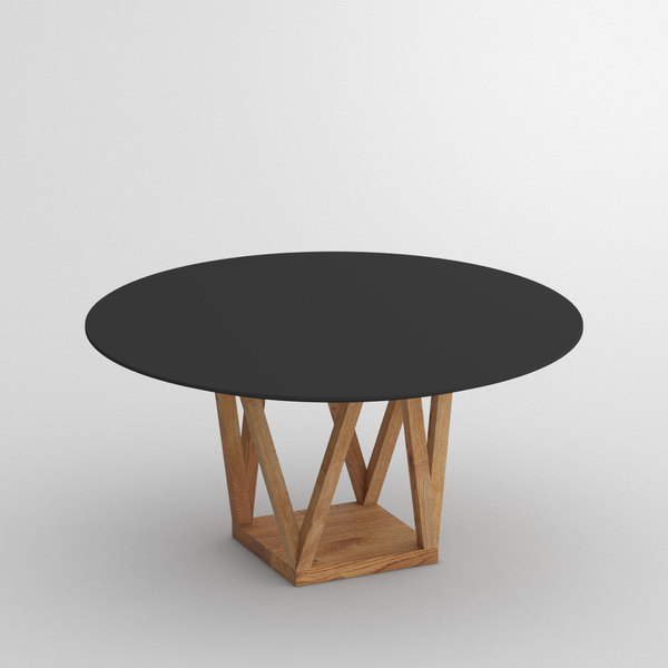 Linoleum Design Table CREO LINO cam1 custom made in Solid knotty oak, oiled by vitamin design