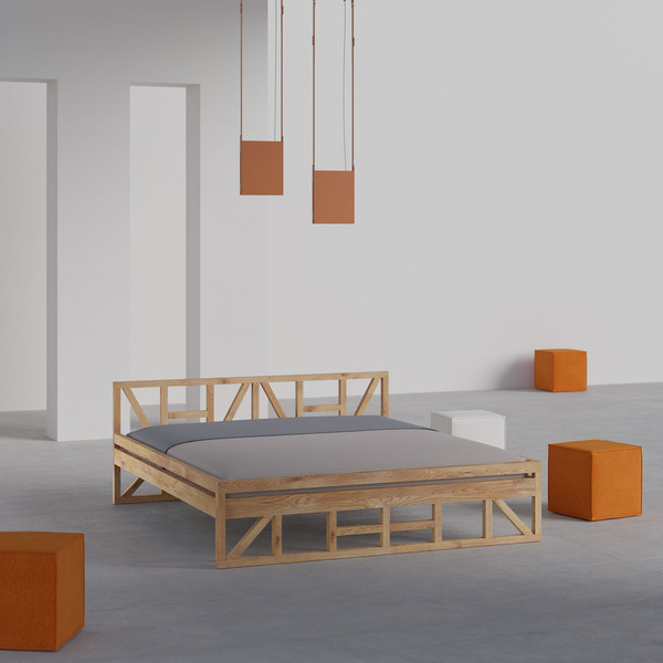 Designer Solid Wood Bed FACHWERK cam1 custom made in solid wood by vitamin design