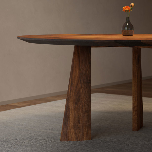Luxury Table PYLON ROUND cam1 custom made in solid wood by vitamin design