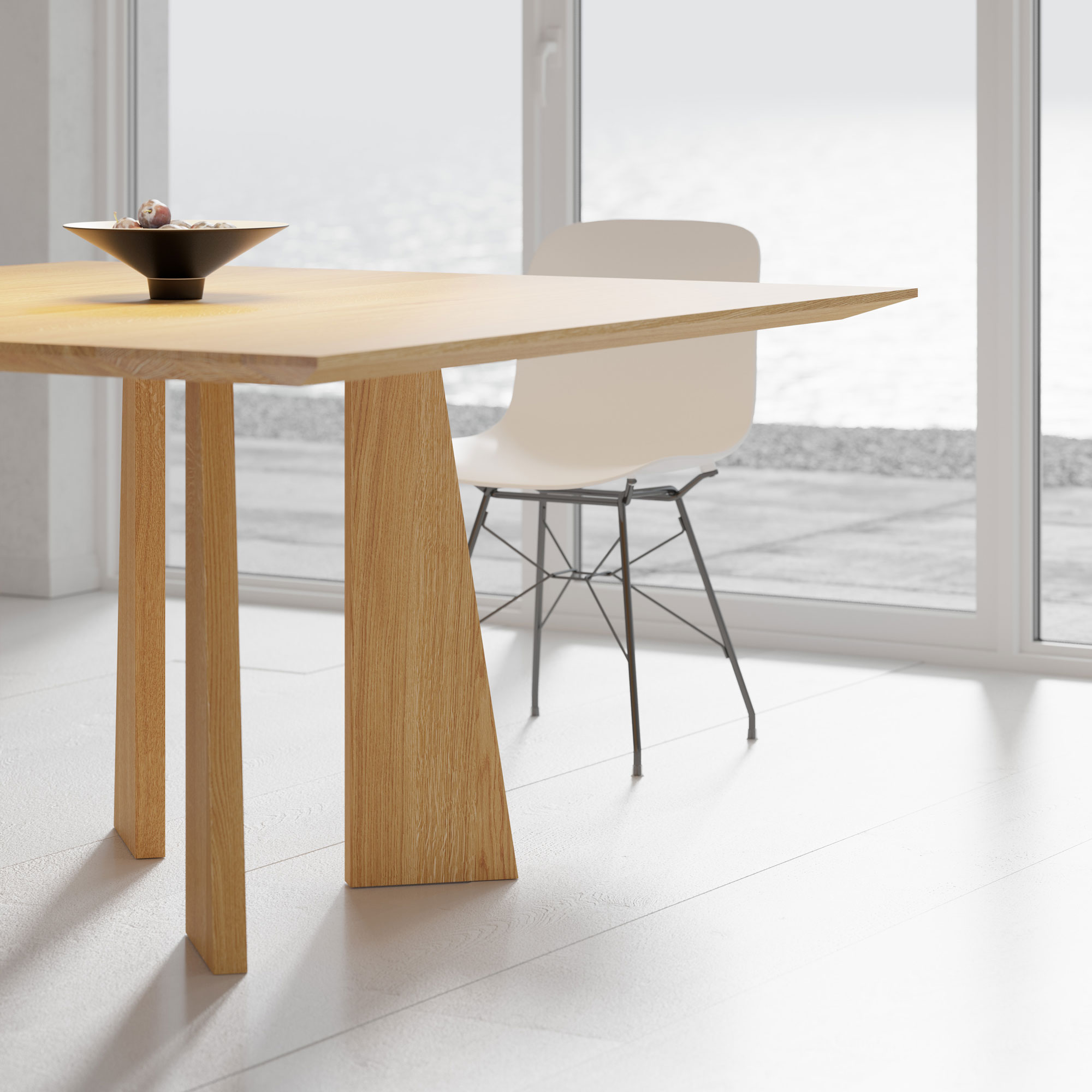Premium Wood Table PYLON SQUARE cam1 custom made in solid wood by vitamin design