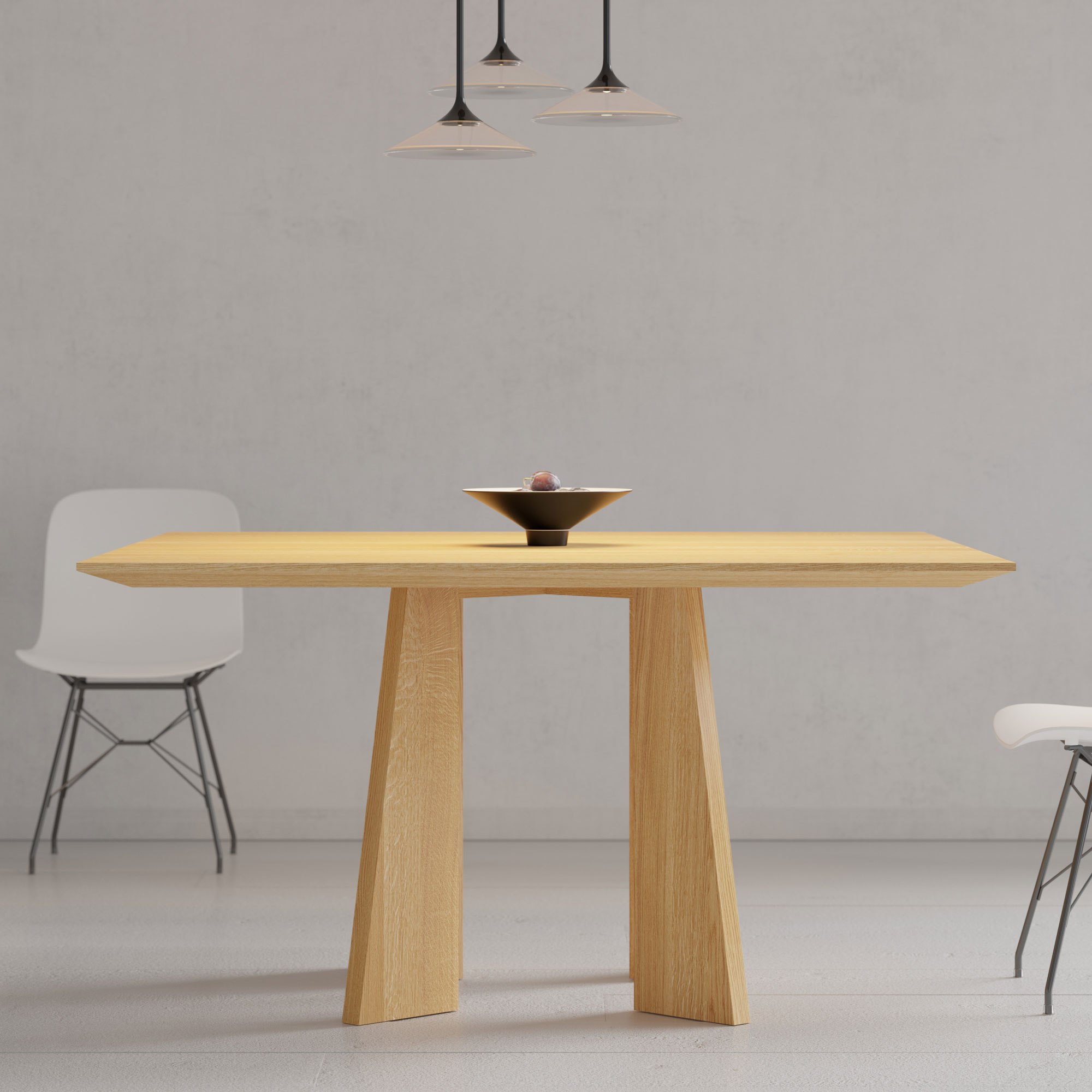 Premium Wood Table PYLON SQUARE cam1 custom made in solid wood by vitamin design