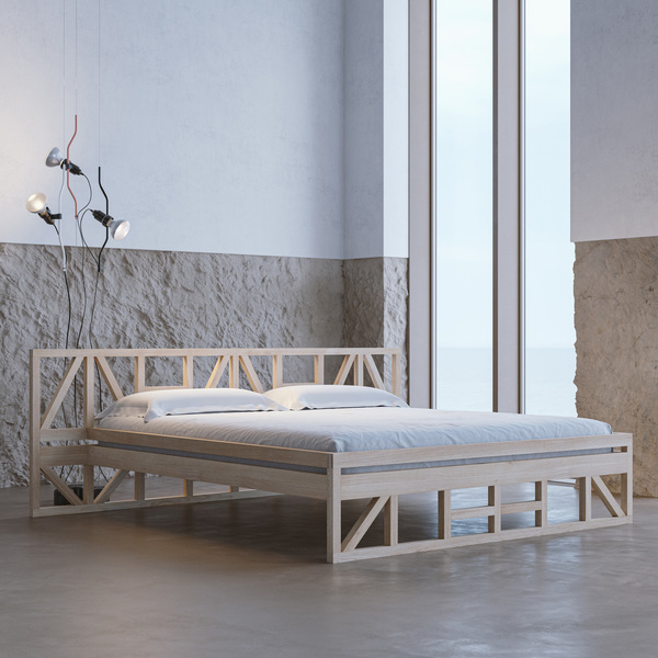 Designer Solid Wood Bed FACHWERK cam1 custom made in solid wood by vitamin design