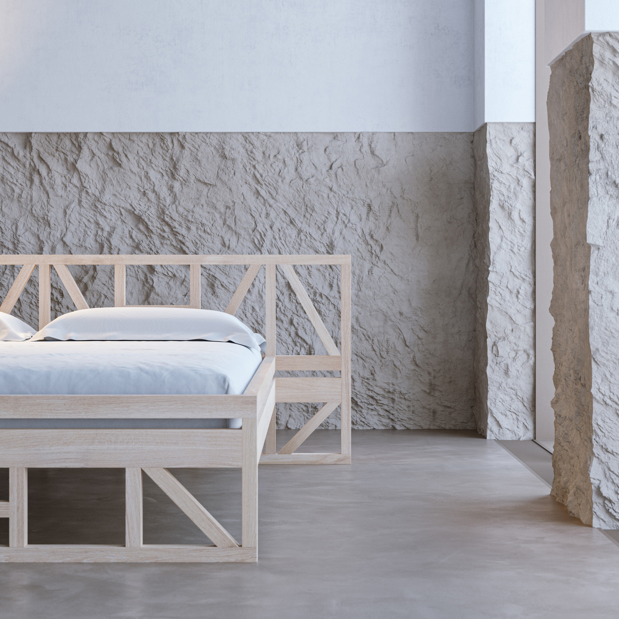 Designer Solid Wood Bed FACHWERK cam4 custom made in solid wood by vitamin design