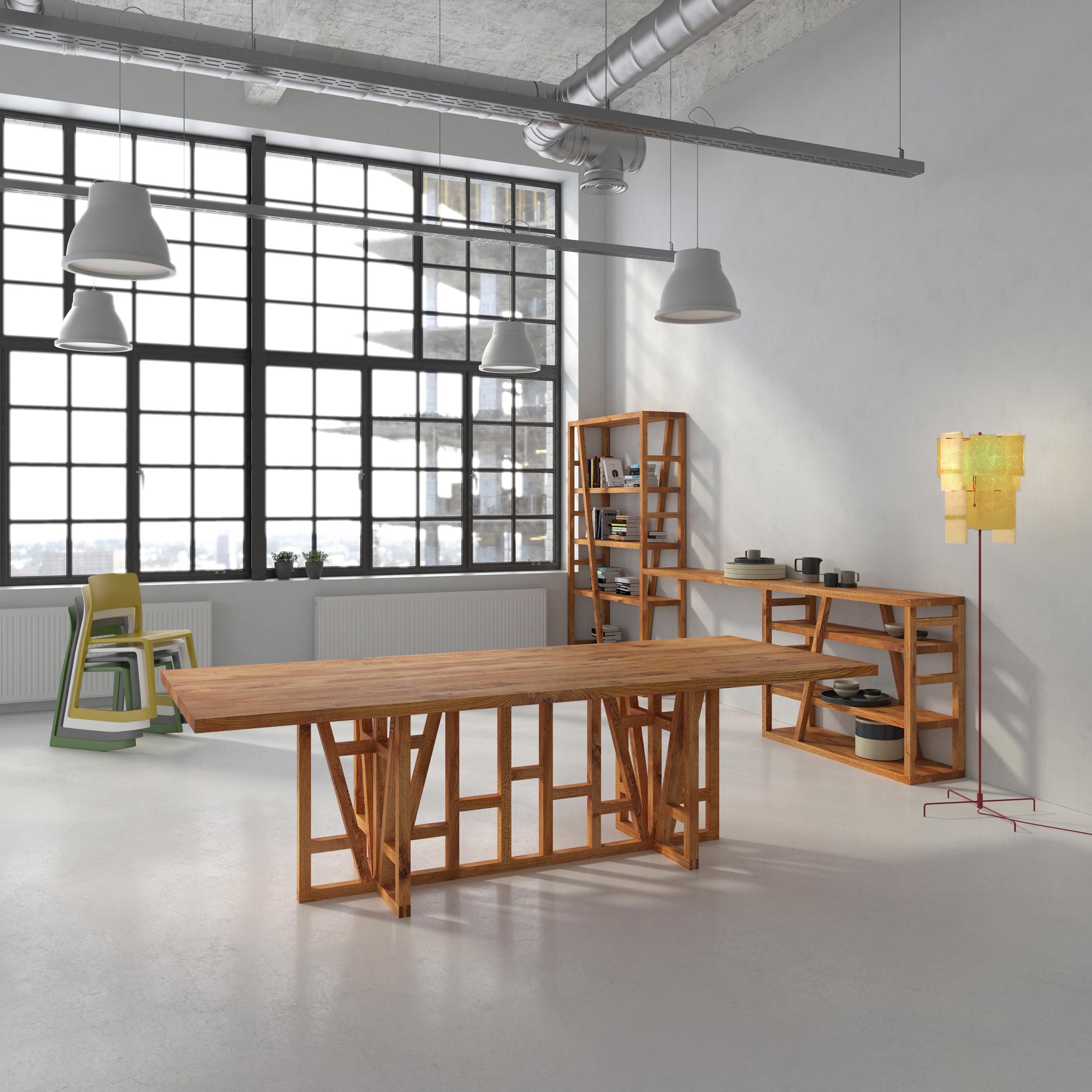Designer Solid Wood Table FACHWERK Cam1 custom made in solid wood by vitamin design
