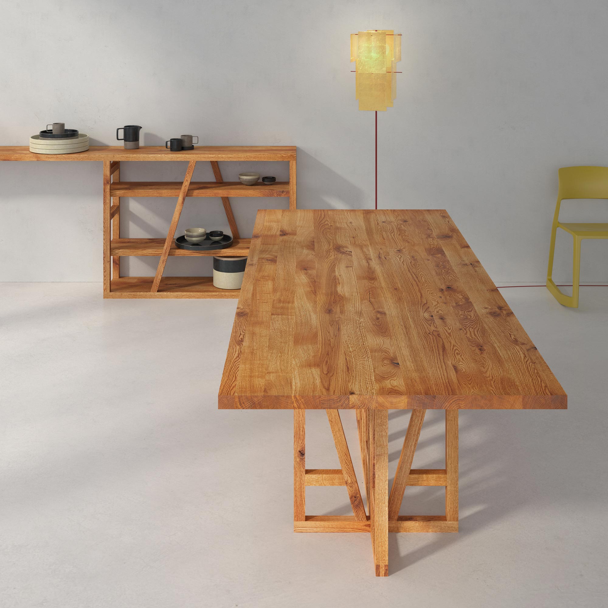 Designer Solid Wood Table FACHWERK Cam2 custom made in solid wood by vitamin design