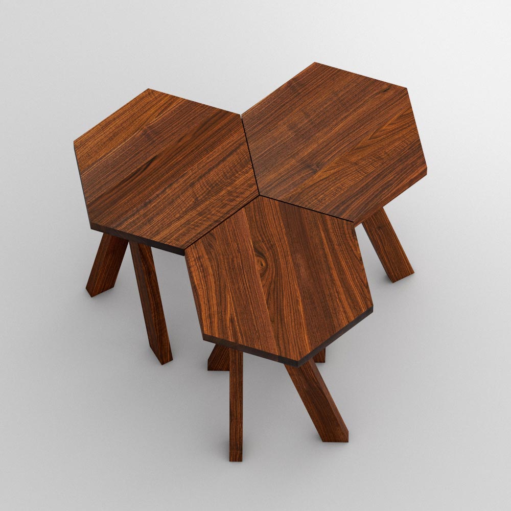 Designer Coffee Table ZIRKEL S cam3 custom made in solid wood by vitamin design