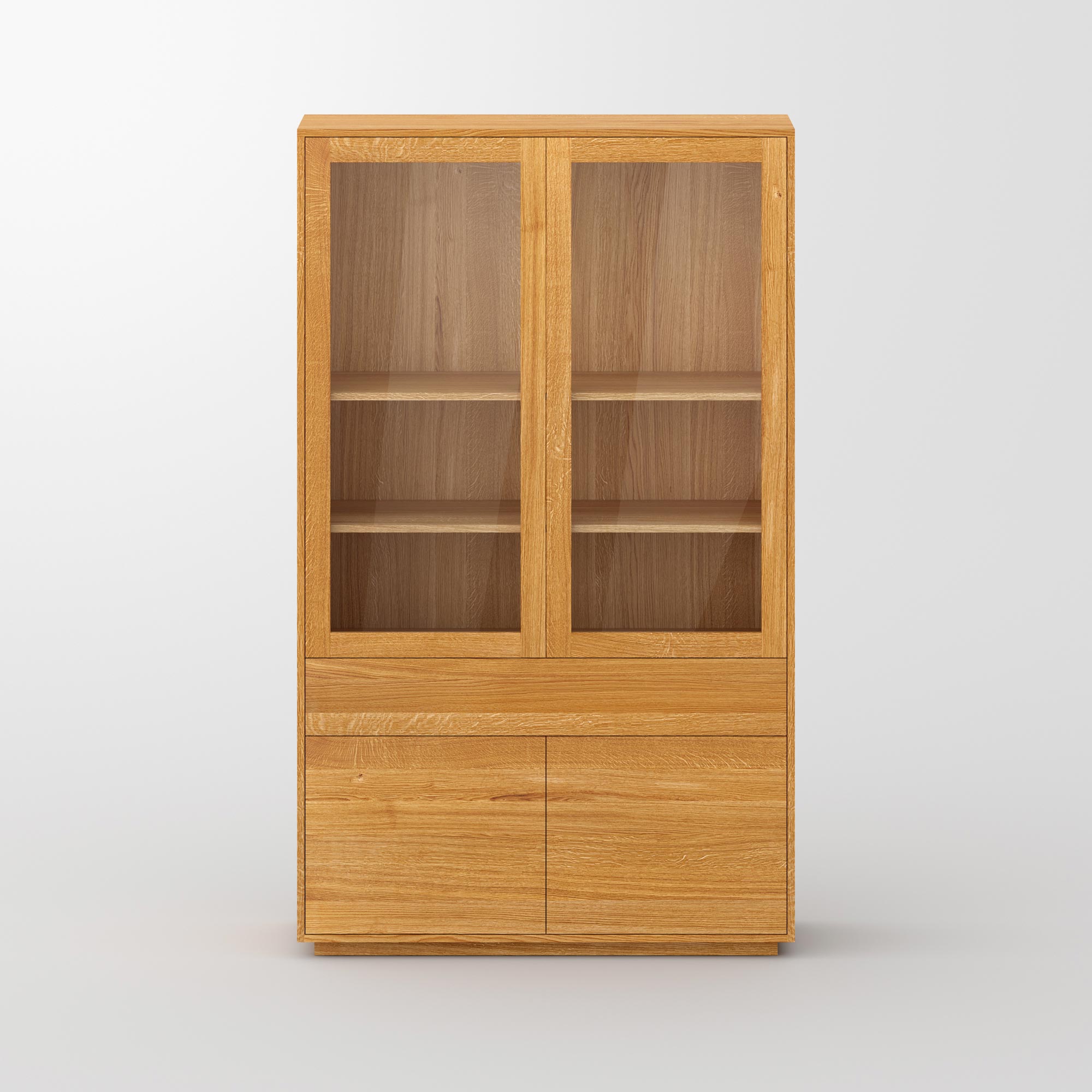 Designer Glass Cabinet Sideboard LINEA HI cam2 custom made in solid wood by vitamin design