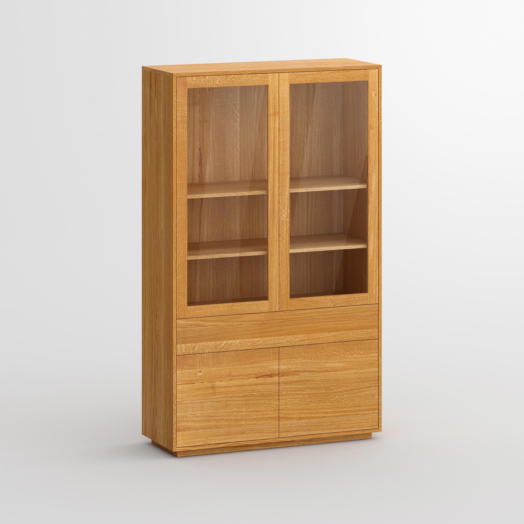Designer Glass Cabinet Sideboard LINEA HI cam1 custom made in solid wood by vitamin design