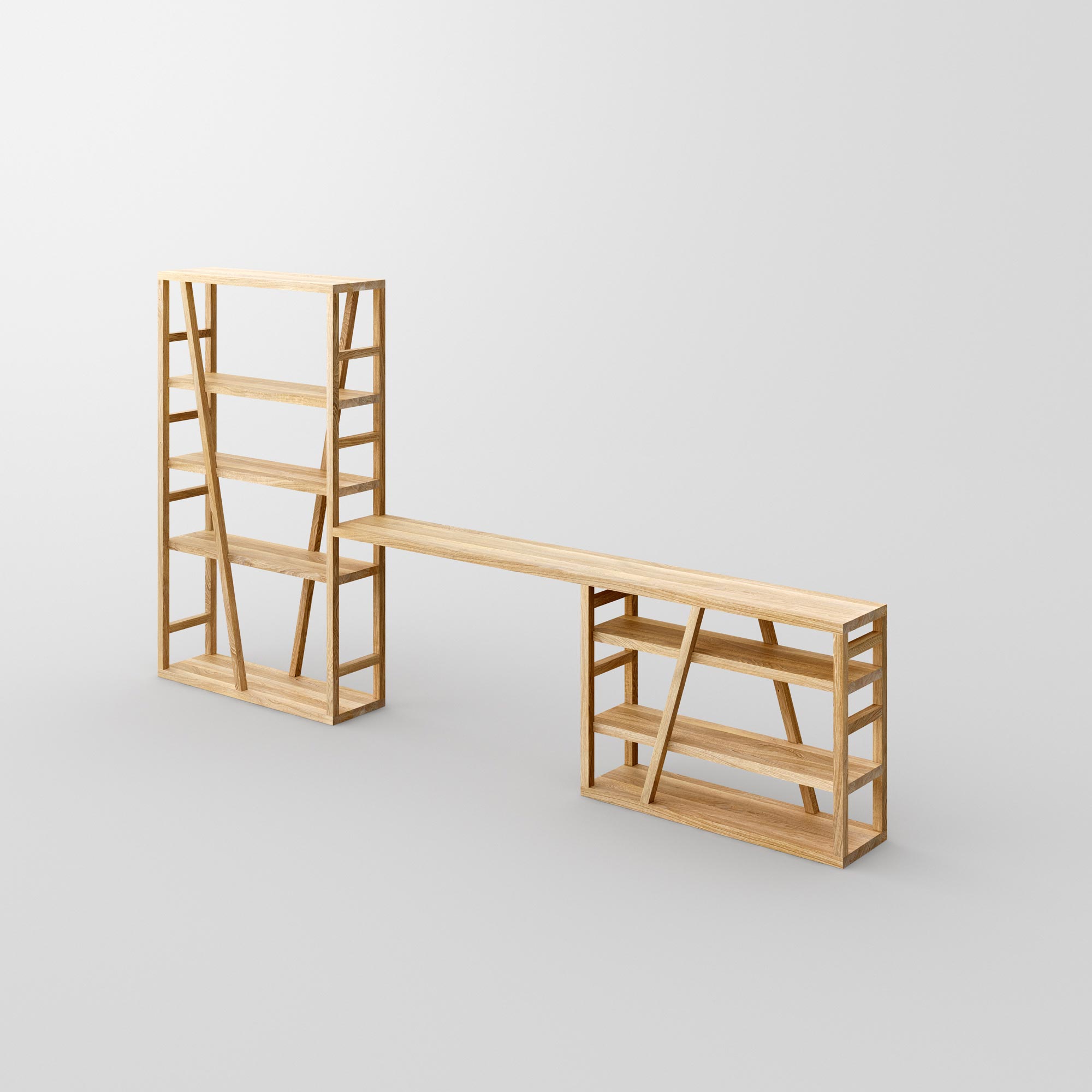 Wooden Shelf FACHWERK cam1 custom made in solid wood by vitamin design